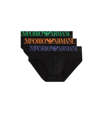 Emporio Armani Pack de 3 calzoncillos slip con banda con logotipo Core negro