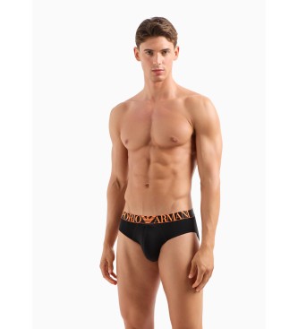 Emporio Armani Pack de 3 calzoncillos slip con banda con logotipo Core negro