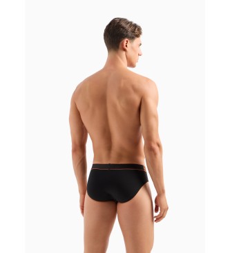 Emporio Armani Pack de 3 calzoncillos slip con banda con logotipo Core negro