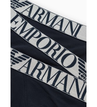 Emporio Armani Confezione da 3 slip blu scuro lucidi