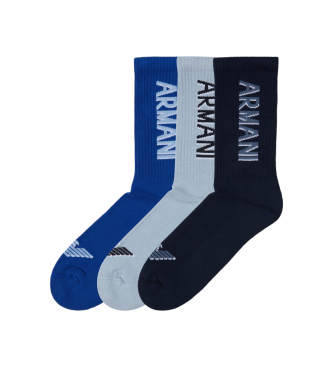 Emporio Armani Set di 3 paia di calzini Basic, blu e neri