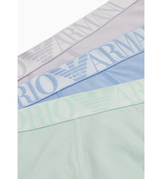 Emporio Armani Set 3 Boxers Glanzend blauw, nude, groen