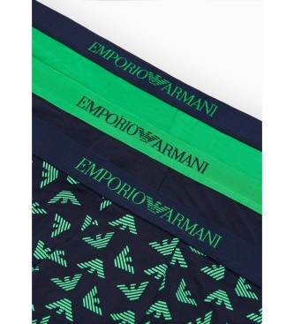 Emporio Armani Paket 3 bokserji Čista zelena