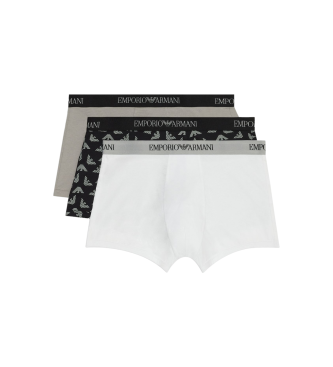 Emporio Armani 3 paketi čistih bokseric bele, črne, sive barve