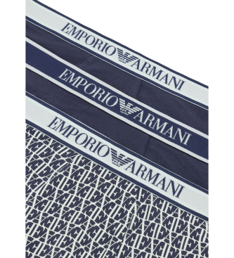 Emporio Armani Komplet 3 mornarskih kratkih hlač