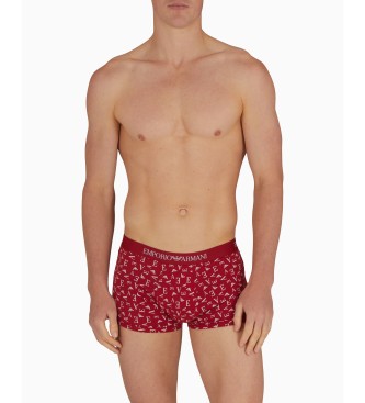 Emporio Armani Frpackning med 3 boxershorts i ren bomull rdbrun, vit, svart