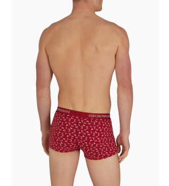 Emporio Armani Frpackning med 3 boxershorts i ren bomull rdbrun, vit, svart