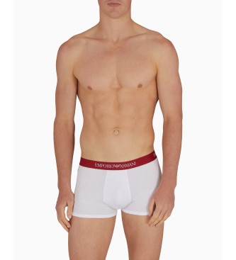 Emporio Armani Frpackning med 3 boxershorts i ren bomull rdbrun, vit, svart