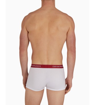 Emporio Armani Frpackning med 3 boxershorts i ren bomull rdbrun, vit, svart