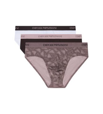 Emporio Armani Set 3 Slips Day taupe, white
