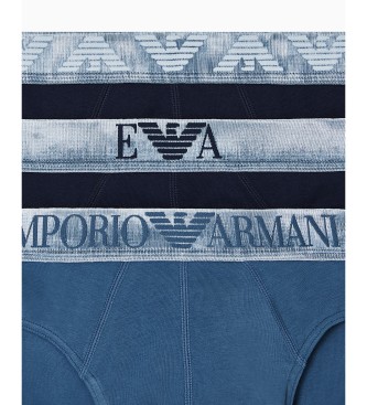 Emporio Armani Set 3 Slips Fit blau, marineblau