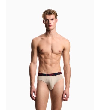Emporio Armani Set 3 Prest-Slips rot, taupe, marineblau