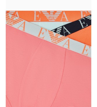 Emporio Armani Set of 3 Plain Boxers pink, turquoise, orange
