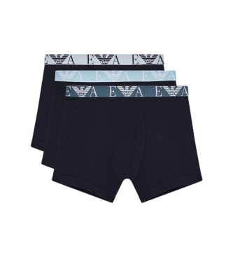 Emporio Armani Set of 3 navy Bold Monogram boxer shorts