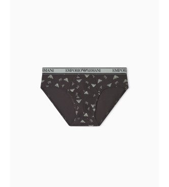 Emporio Armani Set 3 slips Logo noir, vert, gris