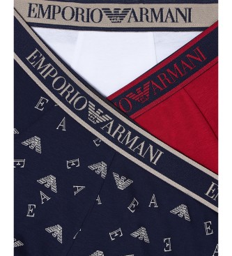 Emporio Armani S�t 3 Boxershorts Core navy, r�d, hvid
