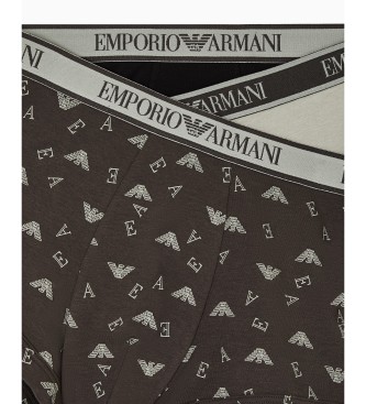 Emporio Armani S�t med 3 Core-boksere sort, gr�