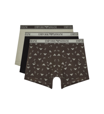 Emporio Armani Set 3 Core Logobanda Boxershorts grau, marineblau