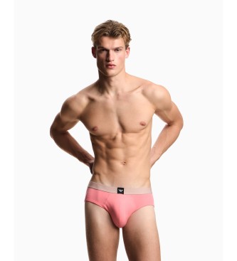 Emporio Armani Set 3 Slips Essential Logolabel rosa, taupe, schwarz