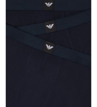 Emporio Armani S�t med 3 navy boxershorts fra Essential Logolabel