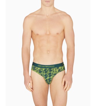 Emporio Armani Set 3 slips verts en pur coton