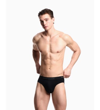 Emporio Armani Set 3 slips en coton pur noir, gris