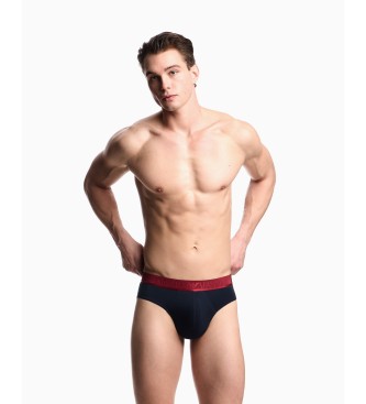 Emporio Armani Set 3 Briefs Logo Rouge brillant, marine, noir