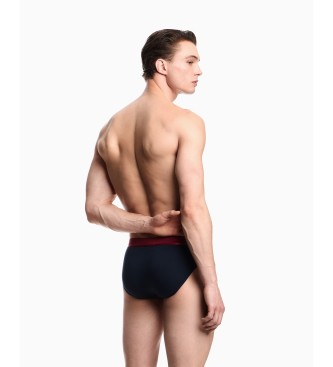 Emporio Armani Set 3 Briefs Logo Rouge brillant, marine, noir