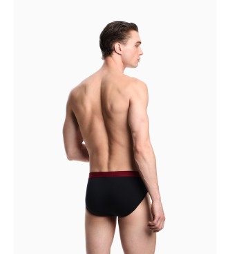 Emporio Armani Set 3 slips tricots marron, blanc, noir