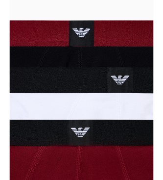 Emporio Armani Set 3 slips tricots marron, blanc, noir