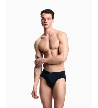 Emporio Armani Lot de 3 slips tricots marine