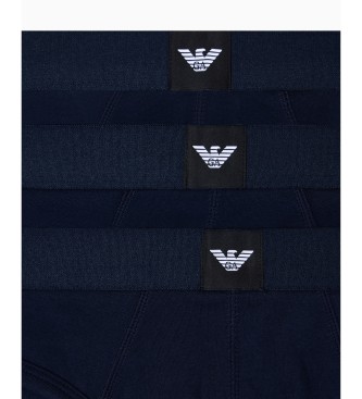 Emporio Armani Lot de 3 slips tricots marine