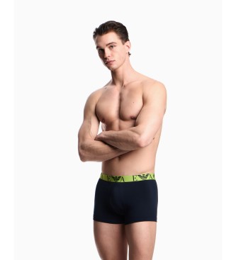 Emporio Armani Lot de 3 Boxer verts monogramms