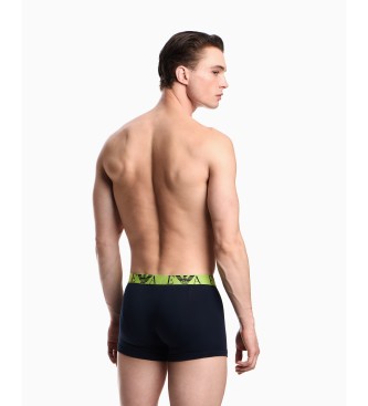 Emporio Armani Lot de 3 Boxer verts monogramms