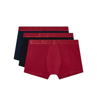Emporio Armani Set 3 Boxer Logoband brillant bordeaux, noir, marine