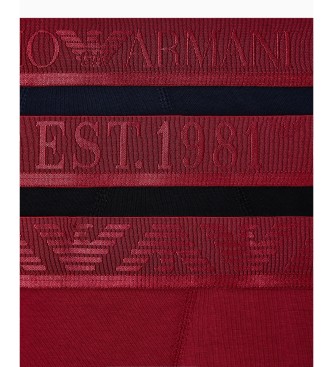 Emporio Armani Set 3 Boxer Logoband brillant bordeaux, noir, marine