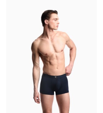 Emporio Armani Set di 3 boxer essenziali blu navy con logo etichetta