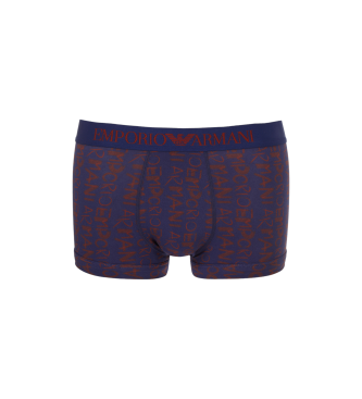 Emporio Armani BOXER CON LOGO STAMPATO ALL-OVER navy