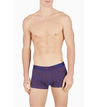 Emporio Armani BOXER CON LOGO STAMPATO ALL-OVER navy