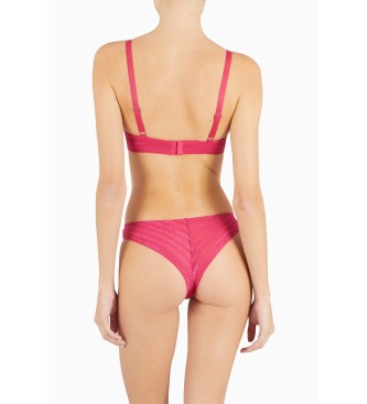 Emporio Armani Paquet de deux culottes brsiliennes en coton biologique avec bande de couleur rose portant le logo Iconic ASV