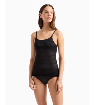 Emporio Armani All Over Logo Mesh-Weste schwarz