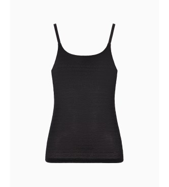 Emporio Armani All Over Logo Mesh vest sort