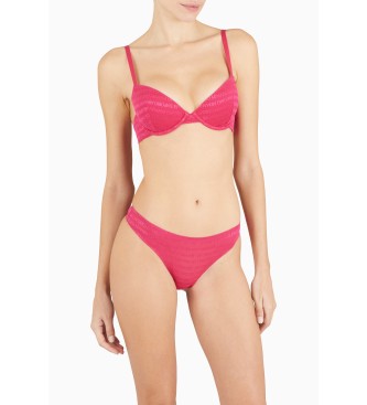 Emporio Armani Soutien push up All Over Logo Mesh cor-de-rosa