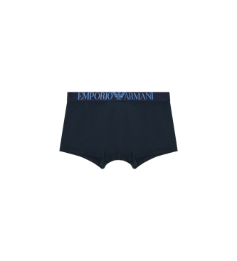 Emporio Armani Cales boxer em microfibra estampada em azul marinho