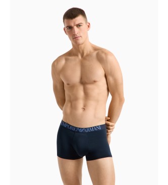 Emporio Armani Boxershorts aus navyfarbener bedruckter All-Over-Mikrofaser