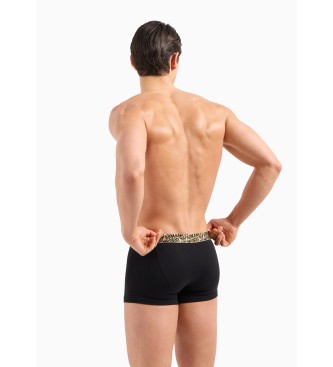 Emporio Armani PACK DI DUE BOXER ASV CON BANDA LOGATA LUCIDA ALL-OVER neri