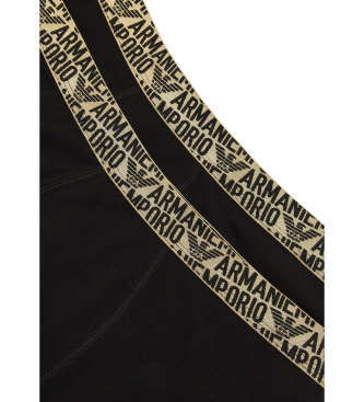 Emporio Armani PACK DI DUE BOXER ASV CON BANDA LOGATA LUCIDA ALL-OVER neri