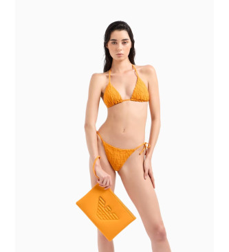 Emporio Armani Essential maxi eagle beach clutch bag  orange