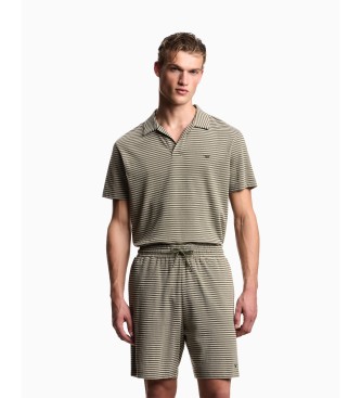 Emporio Armani Bermudas de playa en punto con rayas verde