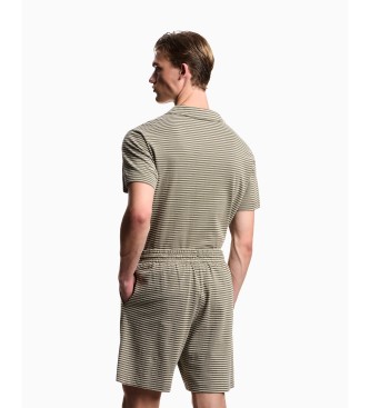 Emporio Armani Bermudas de playa en punto con rayas verde